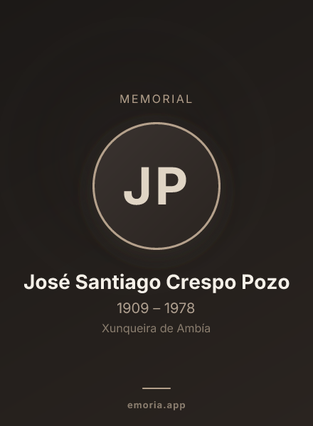 Memorial portrait of José Santiago Crespo Pozo