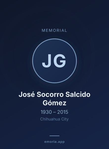 Memorial portrait of José Socorro Salcido Gómez