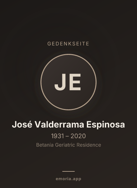 Gedenkportrait von José Valderrama Espinosa