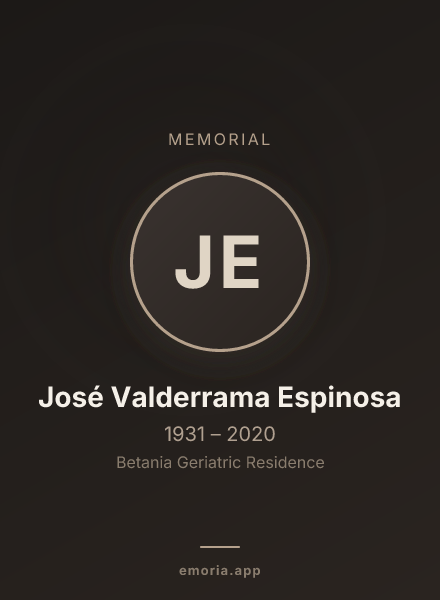 Memorial portrait of José Valderrama Espinosa