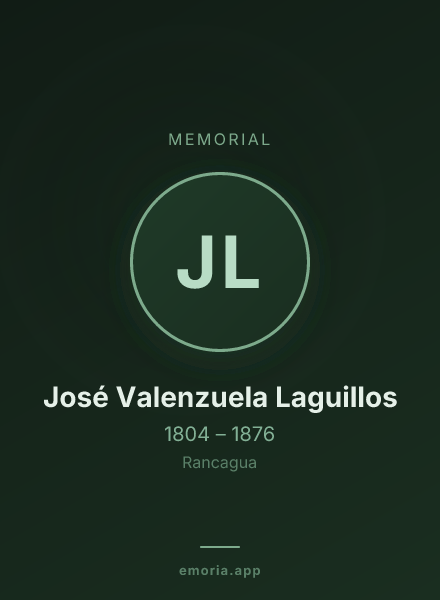 Memorial portrait of José Valenzuela Laguillos