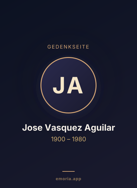 Gedenkportrait von Jose Vasquez Aguilar