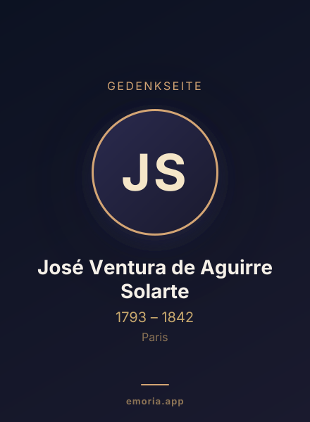 Gedenkportrait von José Ventura de Aguirre Solarte