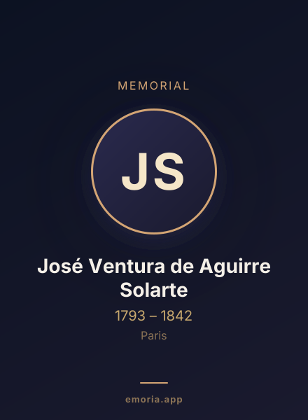 Memorial portrait of José Ventura de Aguirre Solarte