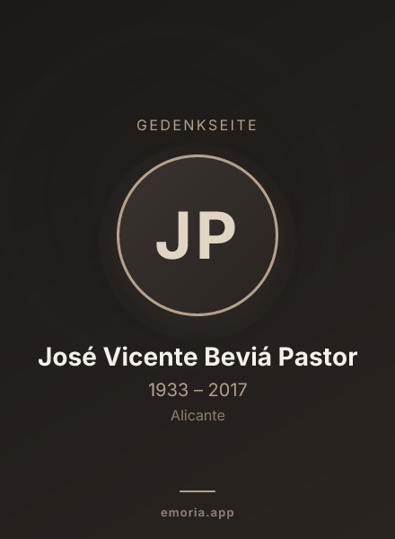 Gedenkportrait von José Vicente Beviá Pastor