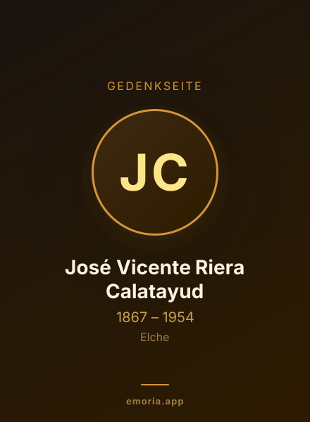 Gedenkportrait von José Vicente Riera Calatayud