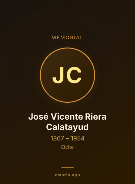 Memorial portrait of José Vicente Riera Calatayud