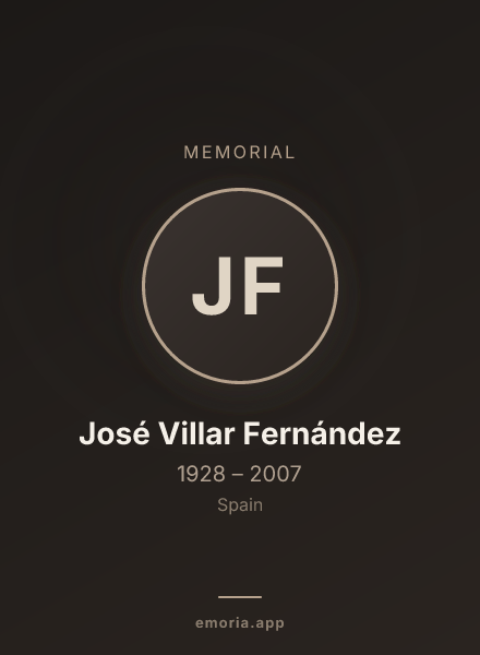 Memorial portrait of José Villar Fernández