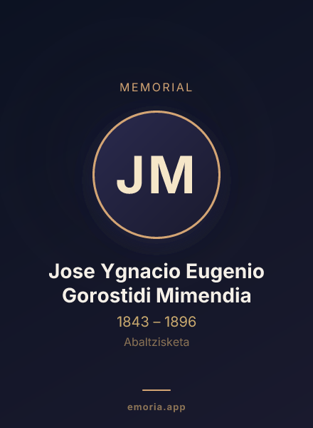 Memorial portrait of Jose Ygnacio Eugenio Gorostidi Mimendia