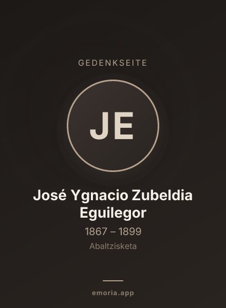 Gedenkportrait von José Ygnacio Zubeldia Eguilegor