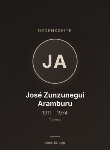 Gedenkportrait von José Zunzunegui Aramburu