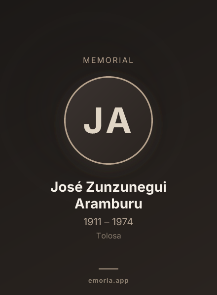 Memorial portrait of José Zunzunegui Aramburu