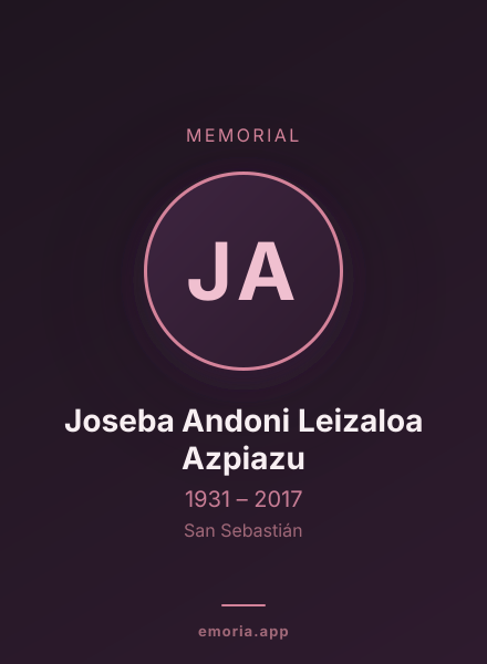 Memorial portrait of Joseba Andoni Leizaloa Azpiazu