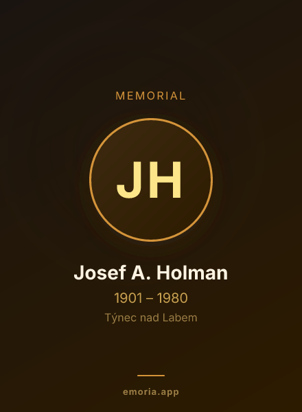 Memorial portrait of Josef A. Holman