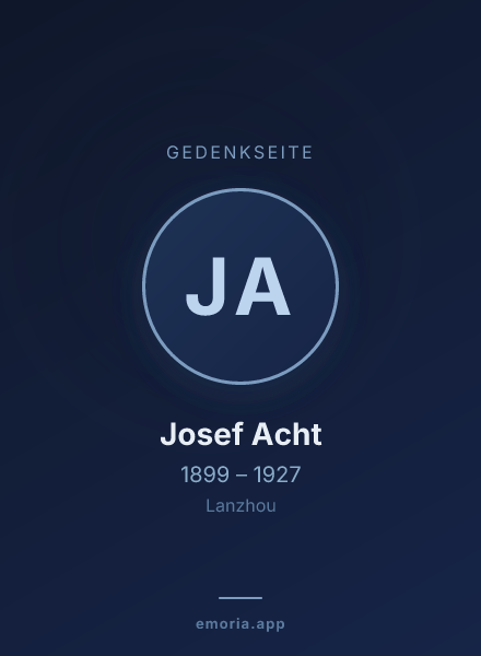 Gedenkportrait von Josef Acht