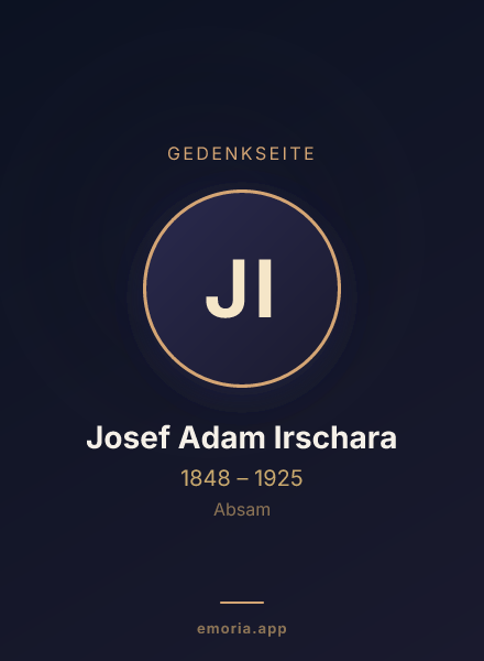 Gedenkportrait von Josef Adam Irschara