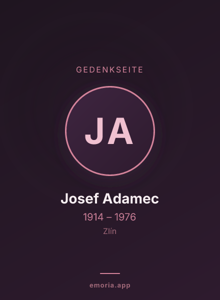 Gedenkportrait von Josef Adamec