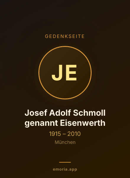 Gedenkportrait von Josef Adolf Schmoll genannt Eisenwerth