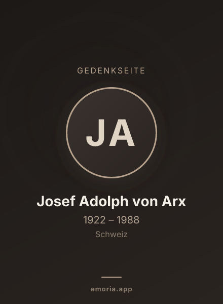 Gedenkportrait von Josef Adolph von Arx