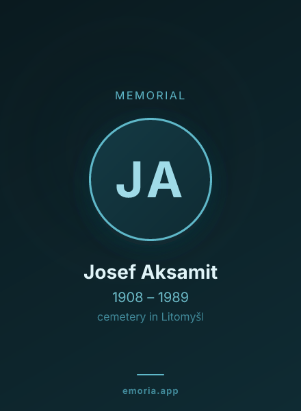 Memorial portrait of Josef Aksamit