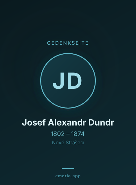 Gedenkportrait von Josef Alexandr Dundr