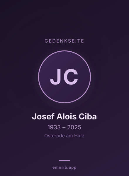 Gedenkportrait von Josef Alois Ciba