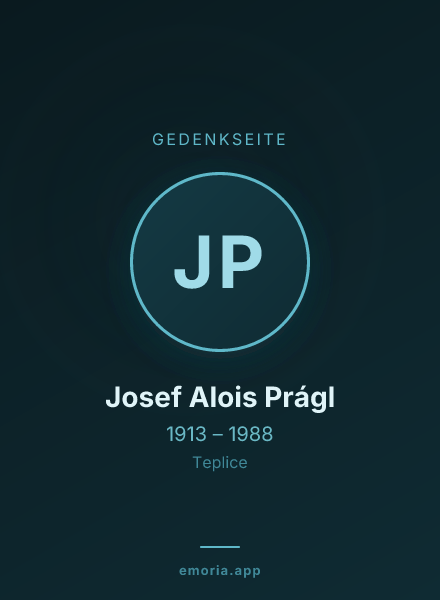 Gedenkportrait von Josef Alois Prágl