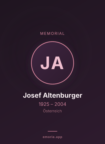 Memorial portrait of Josef Altenburger