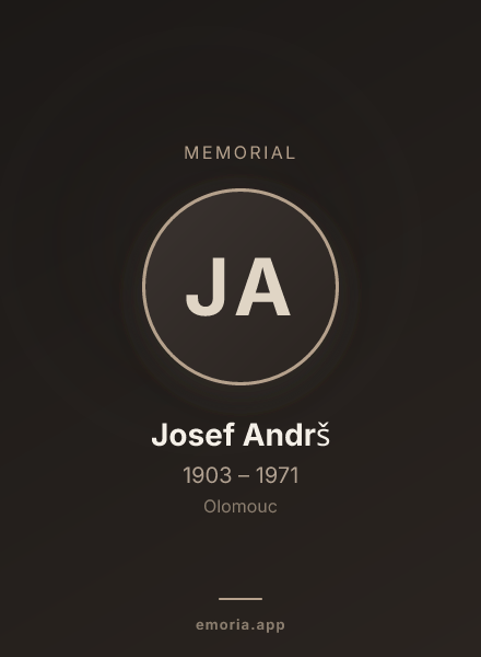 Memorial portrait of Josef Andrš