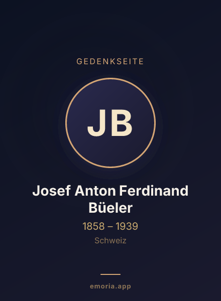 Gedenkportrait von Josef Anton Ferdinand Büeler