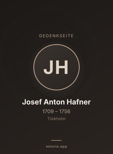 Gedenkportrait von Josef Anton Hafner