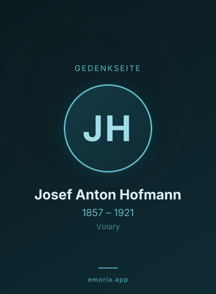 Gedenkportrait von Josef Anton Hofmann
