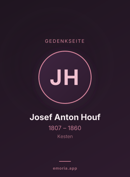 Gedenkportrait von Josef Anton Houf