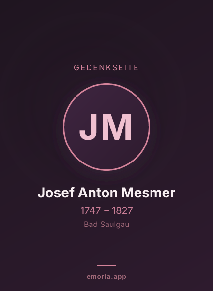 Gedenkportrait von Josef Anton Mesmer