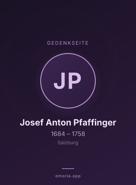 Gedenkportrait von Josef Anton Pfaffinger