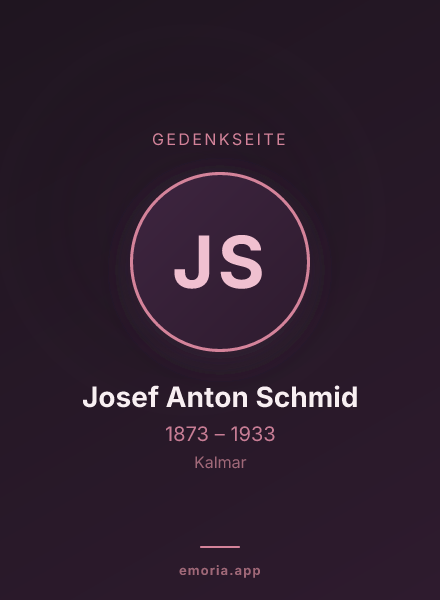 Gedenkportrait von Josef Anton Schmid