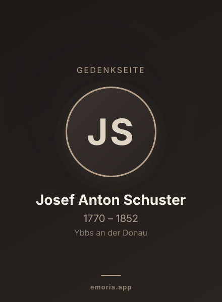 Gedenkportrait von Josef Anton Schuster