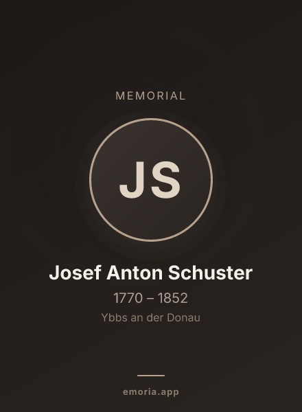 Memorial portrait of Josef Anton Schuster