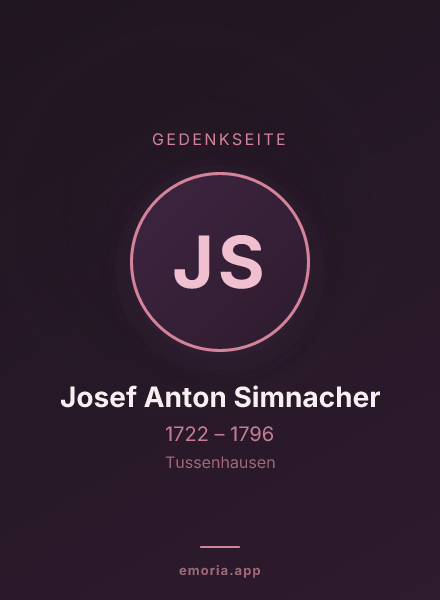 Gedenkportrait von Josef Anton Simnacher