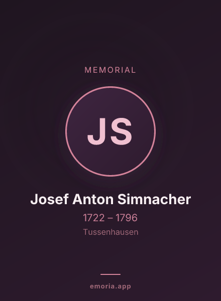 Memorial portrait of Josef Anton Simnacher