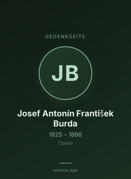 Gedenkportrait von Josef Antonín František Burda