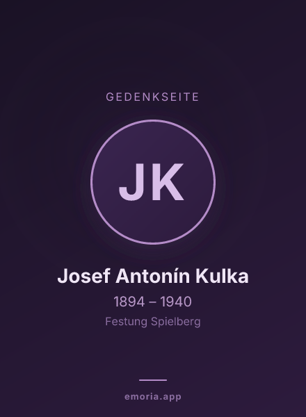 Gedenkportrait von Josef Antonín Kulka