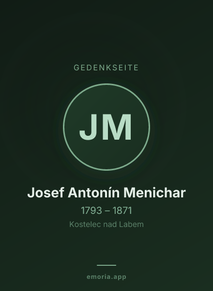 Gedenkportrait von Josef Antonín Menichar