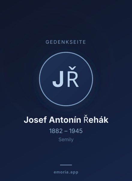 Gedenkportrait von Josef Antonín Řehák