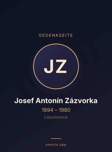 Gedenkportrait von Josef Antonín Zázvorka