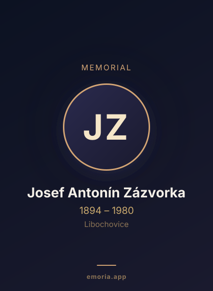 Memorial portrait of Josef Antonín Zázvorka