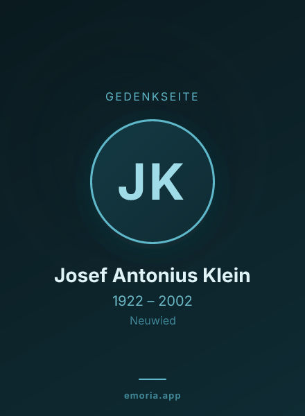 Gedenkportrait von Josef Antonius Klein