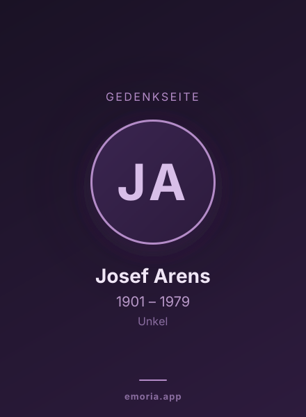 Gedenkportrait von Josef Arens