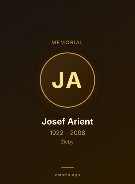 Memorial portrait of Josef Arient