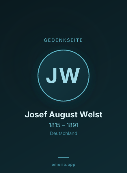 Gedenkportrait von Josef August Welst